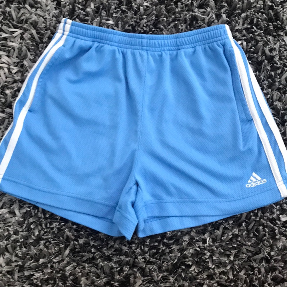 light blue Adidas shorts
